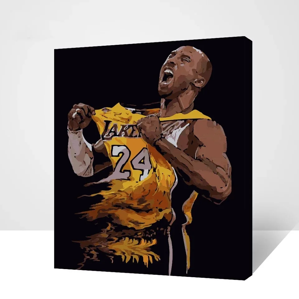 

DIY Digital Oil Painting Basketball Star Curry Substantial Living Room Figure Star Oil Painting Painted Coloring Decoration Wall