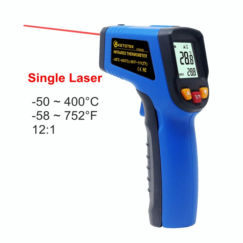 ЖК ИК инфракрасный термометр бесконтактный двойной/один лазерный пирометр цифровой C/F выбор поверхности температура монитор - Цвет: 400C