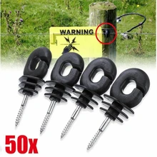 50 Pcs Electric Fence Offset Ring Insulator For Wood Post Fencing Screw In Posts Wire Safe Agricultural Garden Accessories