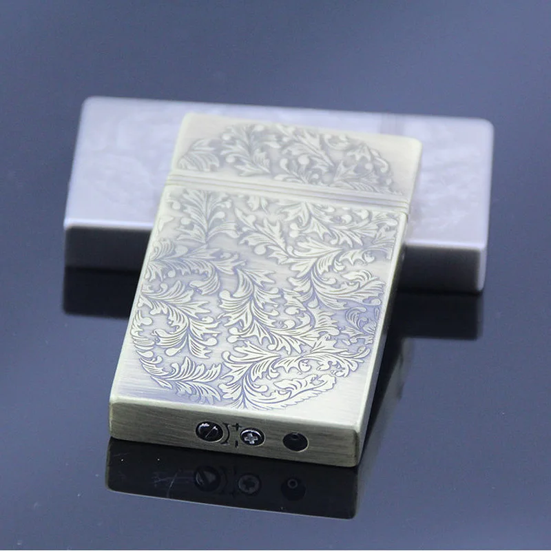 Классическая винтажная звуковая Зажигалка Ping Шлифовальные Колеса газовые зажигалки Креативные мужские металлические надувной бутановое Пламя зажигалка
