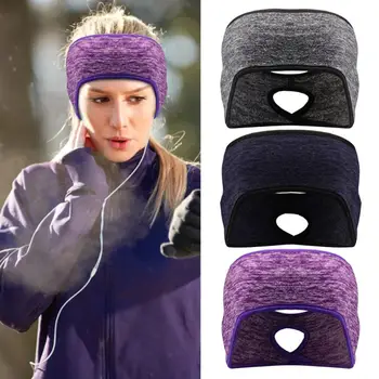 

Outdoor Women Fleece Ponytail Headband Windproof Yoga Running Cycling Fitness Sports Warm Sweatband Sports Supplies