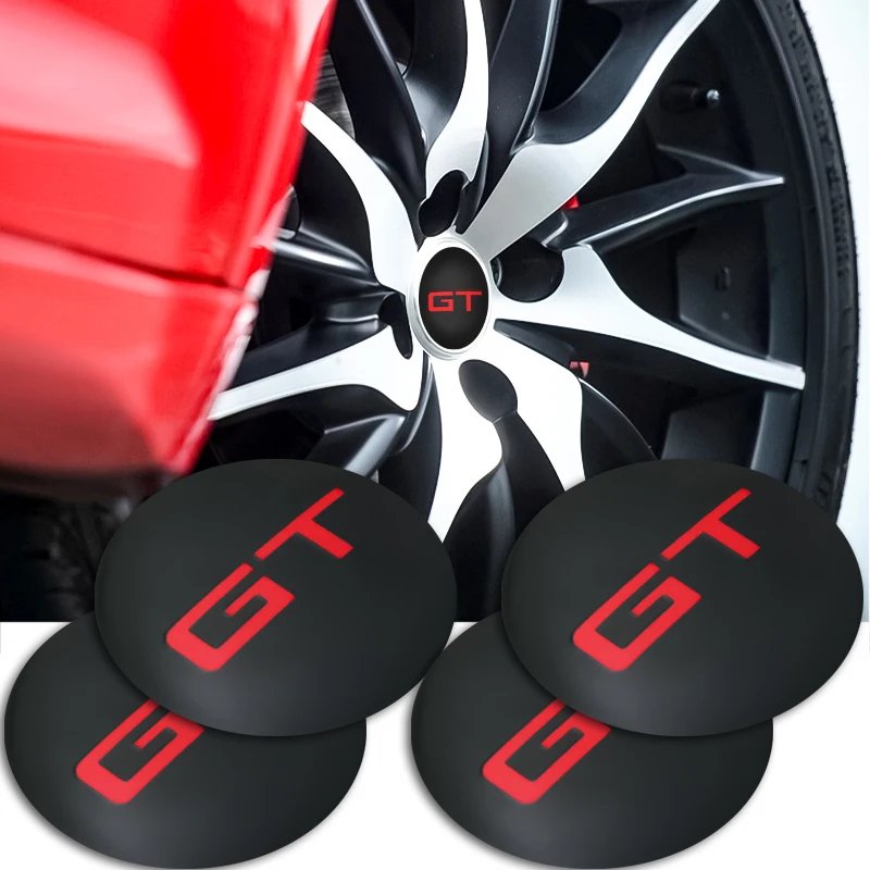 4Pcs Car 56mm GT logo sticker Wheel Center Hub Caps Decals For Volkswagen VW Polo Golf Passat B5 Touran Bora Auto accessories | Автомобили