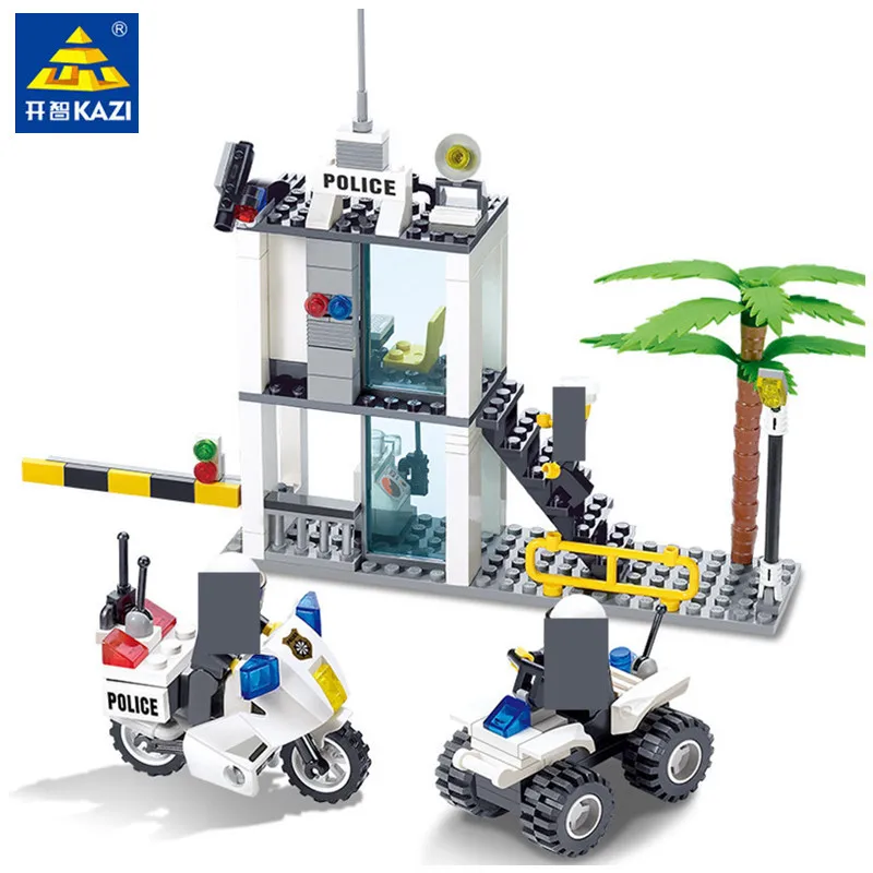 

Police Station 193pcs Kazi 6728 Police Posts Building Block Figures Bricks Boys Learning Education Toys
