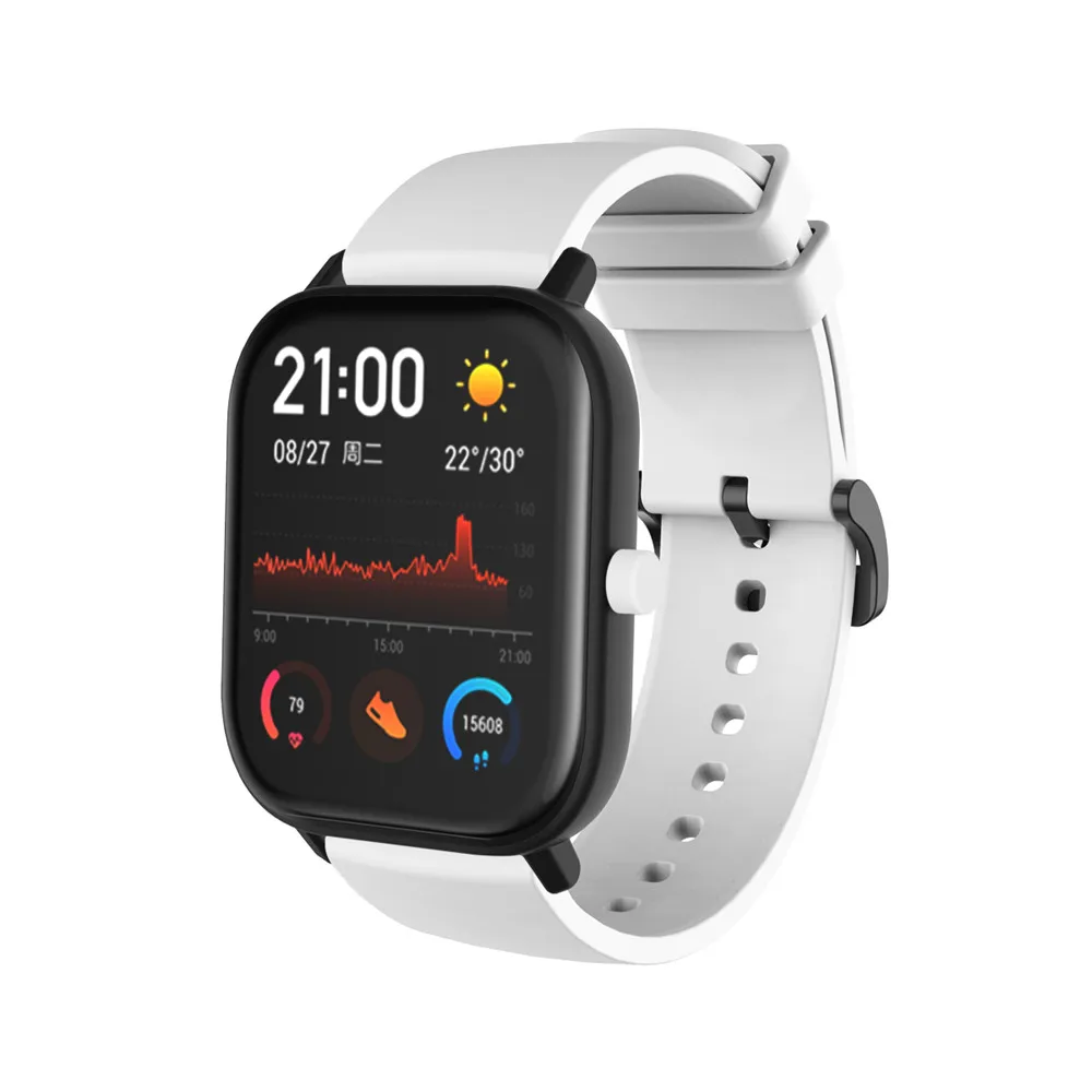 20 мм силиконовый ремешок для часов Huami Amazfit Bip GTS GTR 42 мм спортивный ремешок браслет для samsung Galaxy 42 мм Active2 gear S2