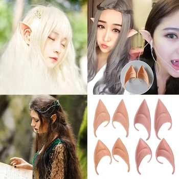 

2PC Halloween Elf Ears For Halloween Party Girls Cosplay Funny Joking Toys Haunted House Props For Halloween Christmas Decor