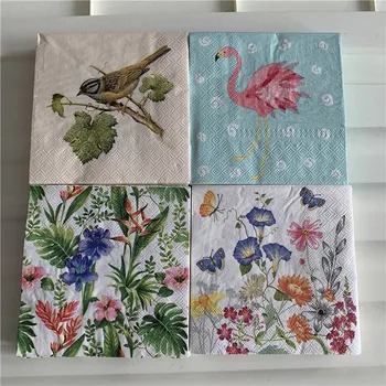 

25cm decoupage wedding serviettes paper napkin tissue swan bird flower butterfly birthday handkerchief party elegant towel decor