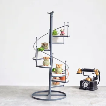 

Rotating multi-layer ladder bird flower stand balcony flower pot shelf Black/White Elegant Display Garden Balcony Flower Pot She