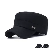 Gorros de invierno de moda de los hombres Gorros sombrero abatible gorra de béisbol ruso frío gorro que cubre las orejas(China)