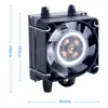 52Pi Black Low-Profile Ice Tower Cooling Fan Metal Case 7 Colors RGB Changing LED Light with Bracket for Raspberry Pi 4B/3B/3B+ ► Photo 2/6