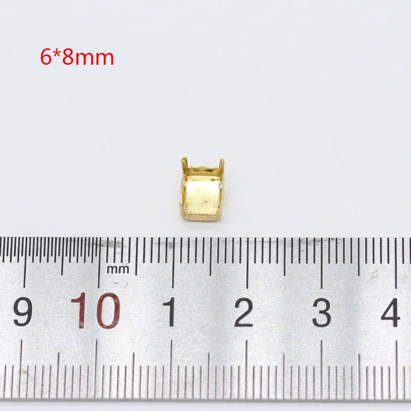 6x8mm retcangle 30p круглый/груша/Овальный/прямоугольник/треугольник/квадрат/navette кабошон Драгоценности золотые пустые когти установка для Швейные Кристаллы Стразы - Цвет: 6x8mm retcangle