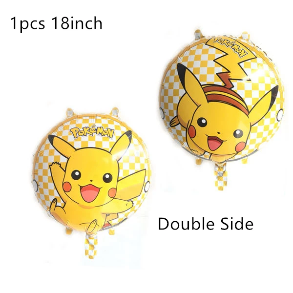 1pc 18inch Новинка 12 дюймов Мультяшные шары Пикачу pokemon go expression шарики для день рождения вечерние украшения для детского душа детские игрушки в виде героев - Цвет: 1pc 18inch