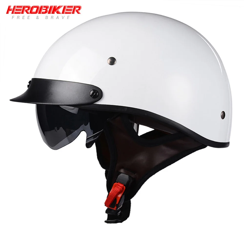 LVCOOL мотоциклетный шлем Мужской винтажный полушлем Casco Мото шлем скутер мотоциклетный гоночный шлем для верховой езды с сертификацией в горошек - Цвет: LV112-04