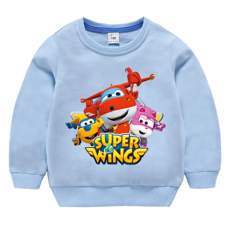 _ Детская футболка с длинным рукавом для мальчиков костюм капюшоном Super Wings