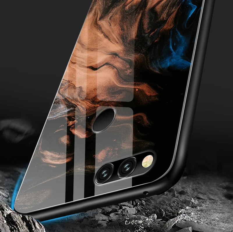 Закаленное Стекло чехол для Huawei Honor 6X 7A 7C 7X 8A 8X 9Lite гладкий Чехол для телефона Y6 Y9 Y7 премьер-профессионал Magic2 роскошный кожаный Капа