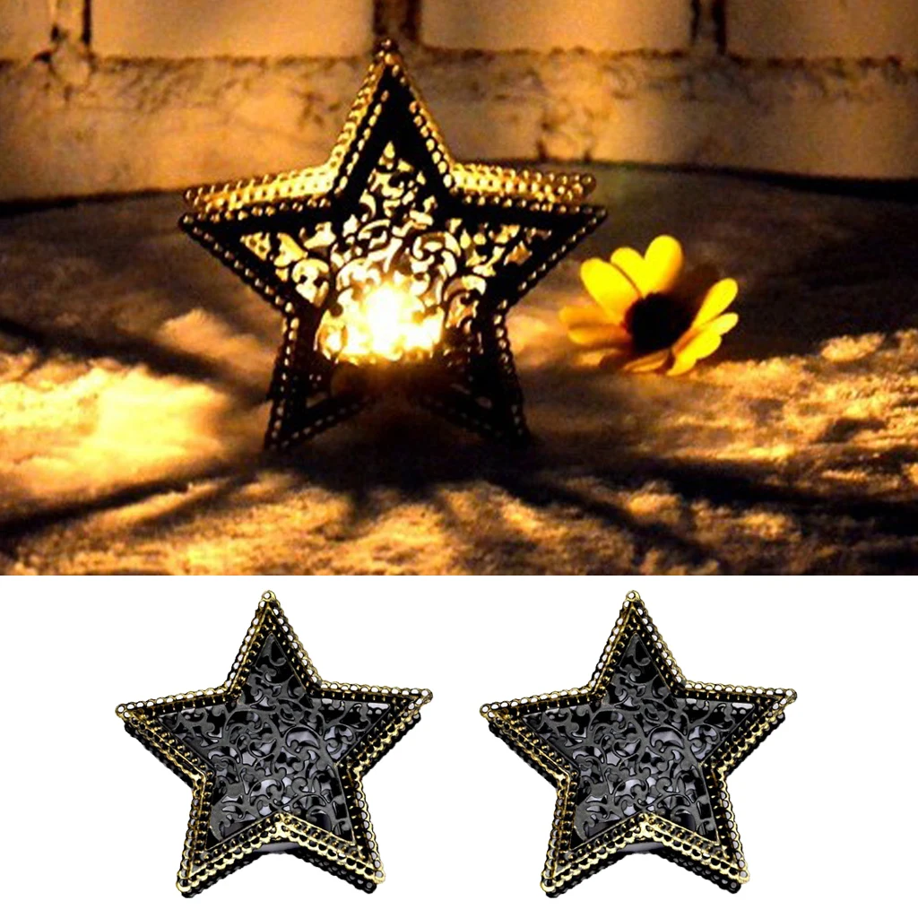 Christmas Decor Moroccan Candle Light Holder Home Shop Bar 2Pcs
