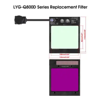 

YESWELDER Solar Auto Darkening Filter Replaceable ADF for Welding Helmet/Welding Mask of LYG-Q800D Series