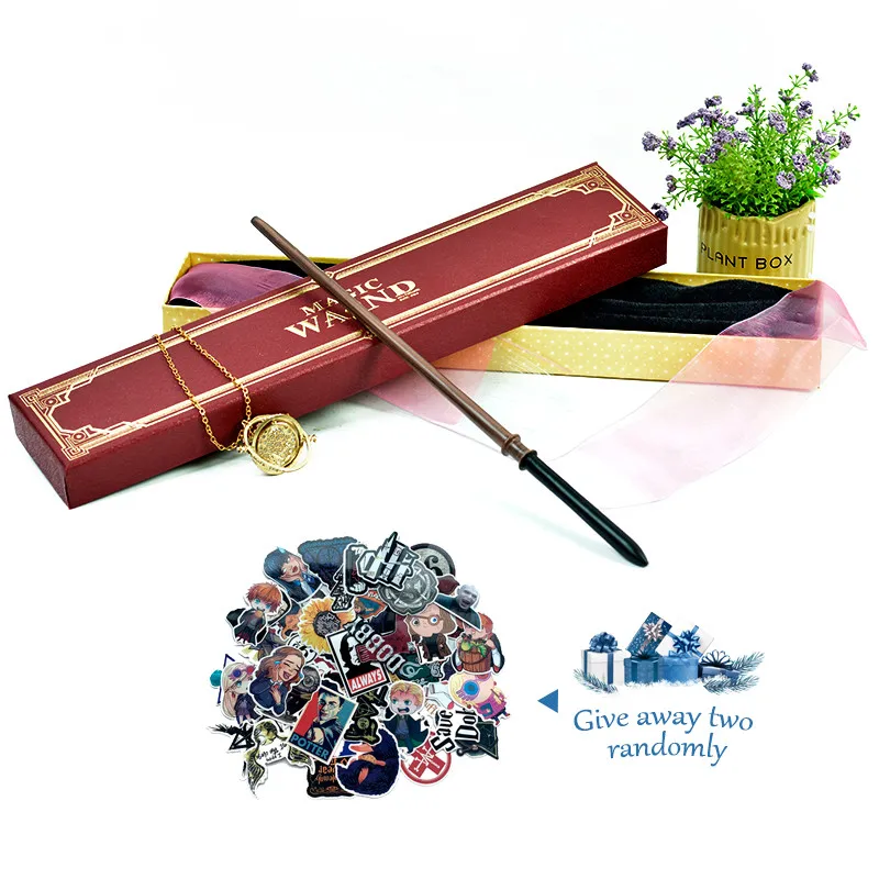 Malfoy 16 Kinds Metal Core Magic Wands Potter Cosplay Lord Voldemort Luna Snape Hermione Magic Wand with Two Stickers Gift Box Package - Цвет: Malfoy
