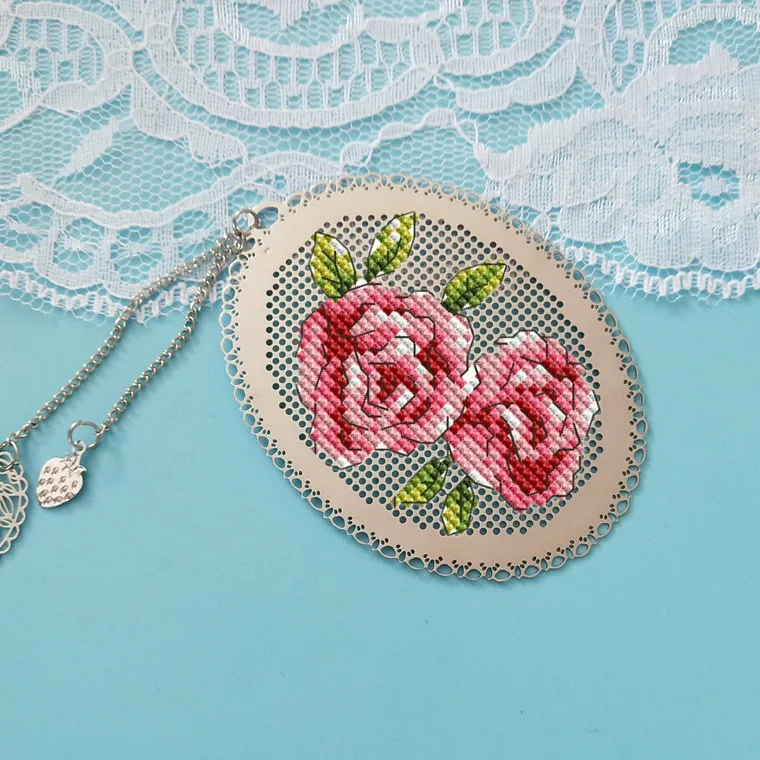 

Top Craft Stich Cross Stitch Bookmark Metal Silver Golden Needlework Embroidery Crafts Counted Cross-Stitching