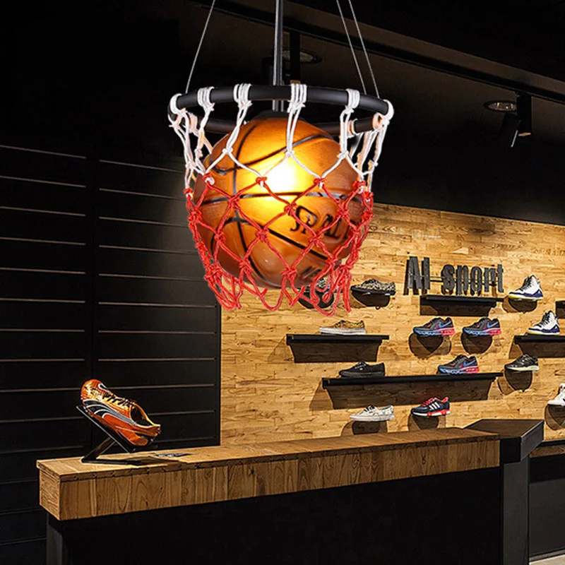 

American retro basketball chandelier creative personality restaurant gymnasium store sports theme decorative chandelier