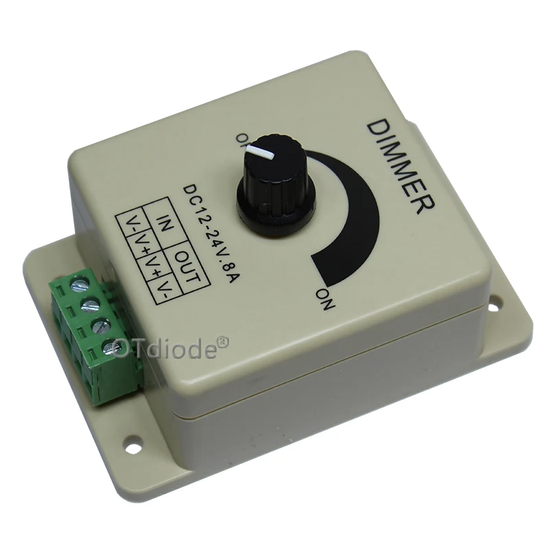 12V 24V LED Dimmer Switch 8A Voltage Regulator Adjustable Controller for LED Strip Light Lamp