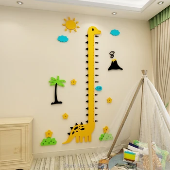 

Acrylic height sticker dinosaur 3D wall stickers children room cartoon baby wall stickers bedroom
