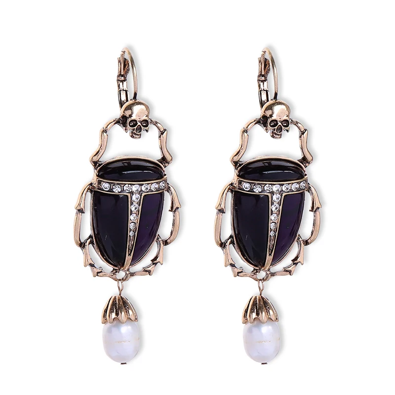 earrings-e9112307 Kissme брошь, 3 вида стилей, натуральный камень, Пресноводный Жемчуг, броши для женщин, модное ювелирное изделие в виде насекомых - Окраска металла: earrings-e9112307
