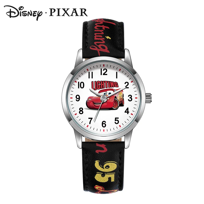 Оригинальные детские часы disney cars pixar для девочек, новинка, детские часы с героями мультфильмов, модные детские милые кварцевые часы с кожаным ремешком, подарки - Цвет: BLACK-OPP BAG