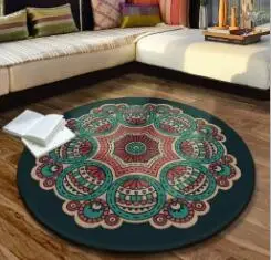 80cm Новая мода 8 размеров 11 цветов коврик для йоги коврик для гостиной татами круглый коврик машинная стирка 200*200 см западный стиль напольный коврик - Цвет: 80cm
