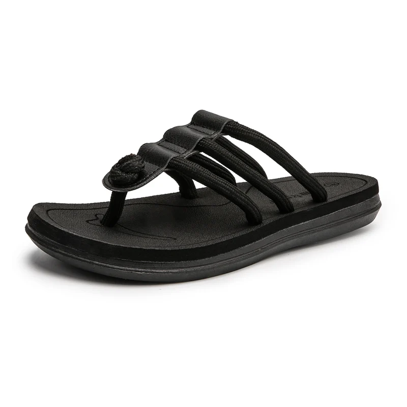 

New Mens Leather Slippers Men's Summer Sandals Flip Flops High Quality Breathable Clogs Lightweight