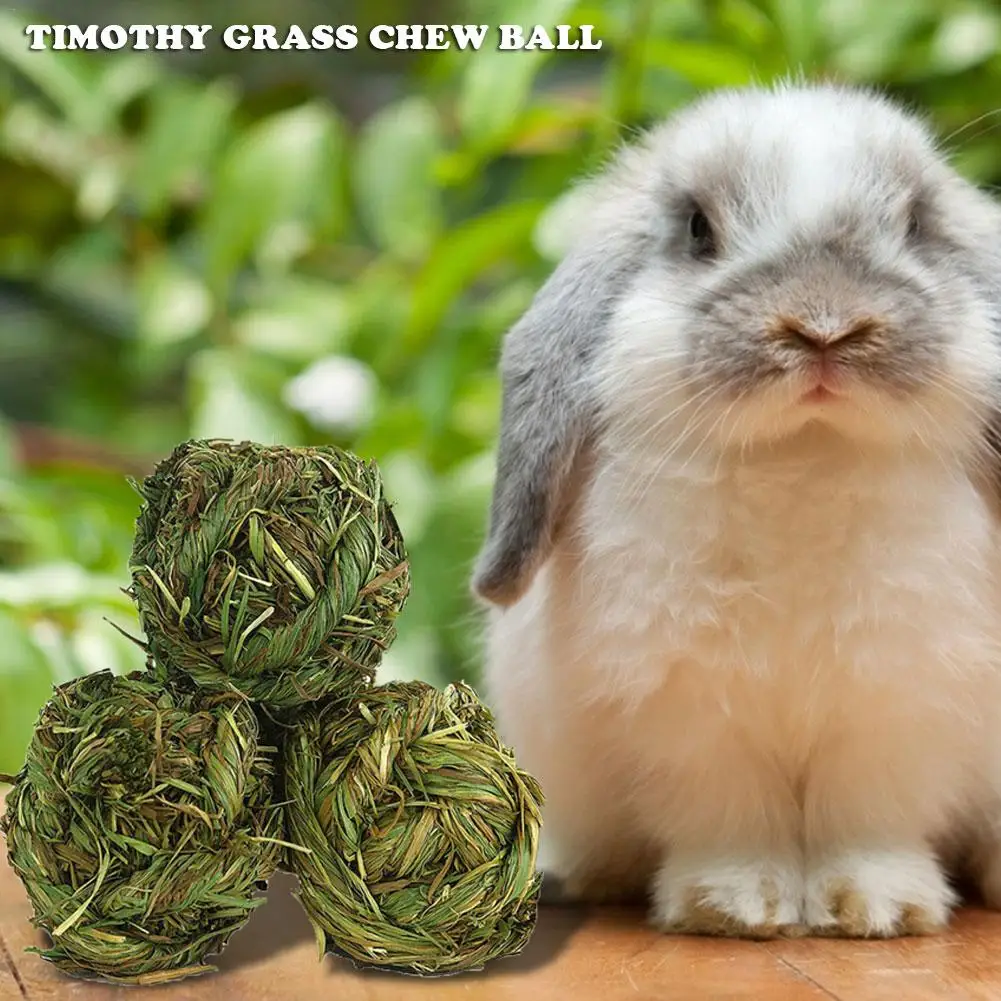 Small Pet Chewing Toys Timothy Grass Grinding Small Animal Activity Play Chew Toys for Bunny Rabbits Hamster Guinea Pigs