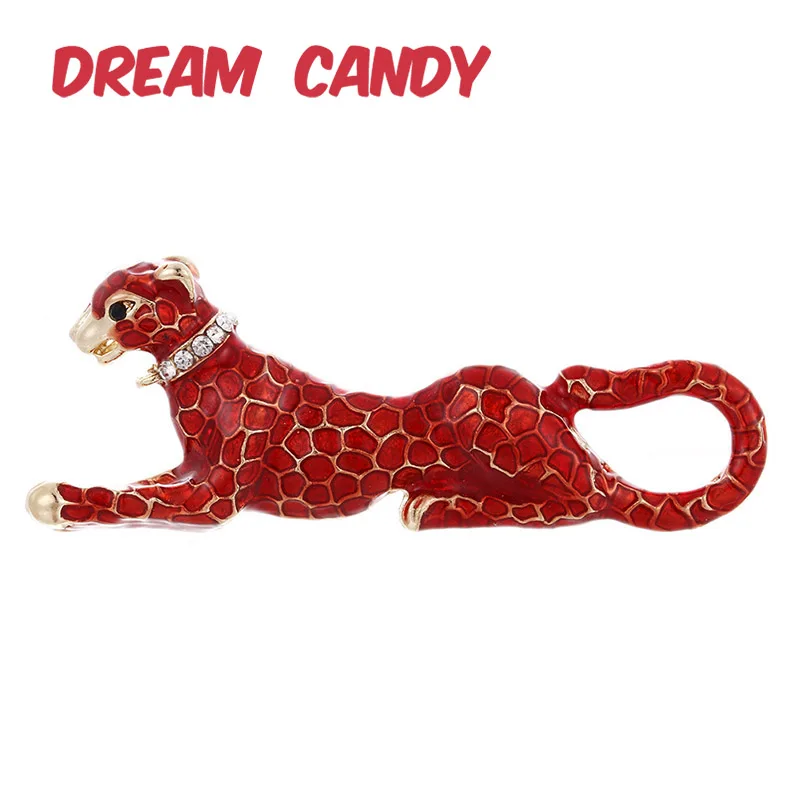 Dream Candy креативные эмалированные Броши леопард для женщин и мужчин ожерелье со