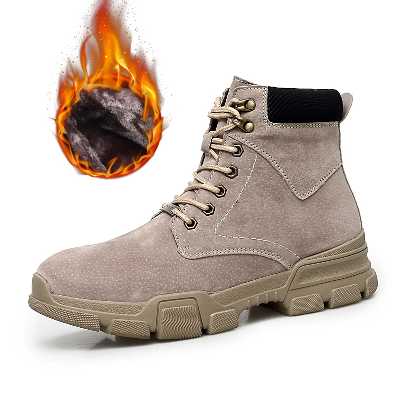 2019 Winter Men Fashion Ankle Boots Fashion Genuine Leather Martin Boots Male Outdoor Desert Boot Booties Shoes