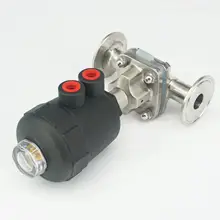 3/" 1" SUS316 из нержавеющей стали санитарно-технический пневматический трехзажимный мембранный клапан для домашнего пивоварения