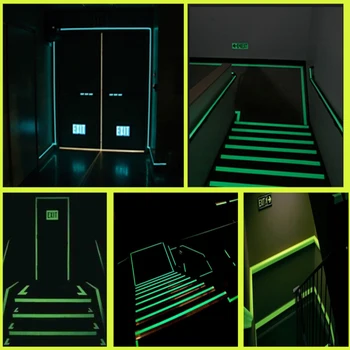 

1.5cm*1m Luminous Fluorescent Night Self-adhesive Glow In The Dark Sticker Tape Safety Security Home Decoration Warning Tape