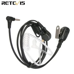 Fone de ouvido walkie talkie com tubo acústico, ptt microfone de ar, 3.5mm, 1 pino, para yaesu para vertex segunda partes, rt40 rb15 rb615