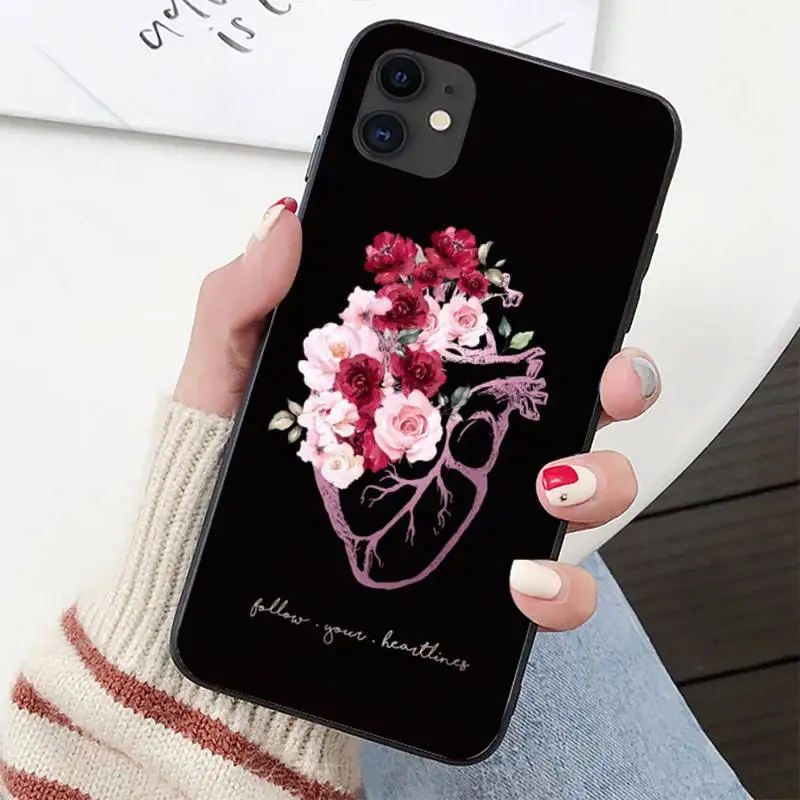 YNDFCNB Heart Of Nature Human Anatomy Doctor Phone Case for iPhone 11 12 pro XS MAX 8 7 6 6S Plus X 5S SE 2020 XR cover