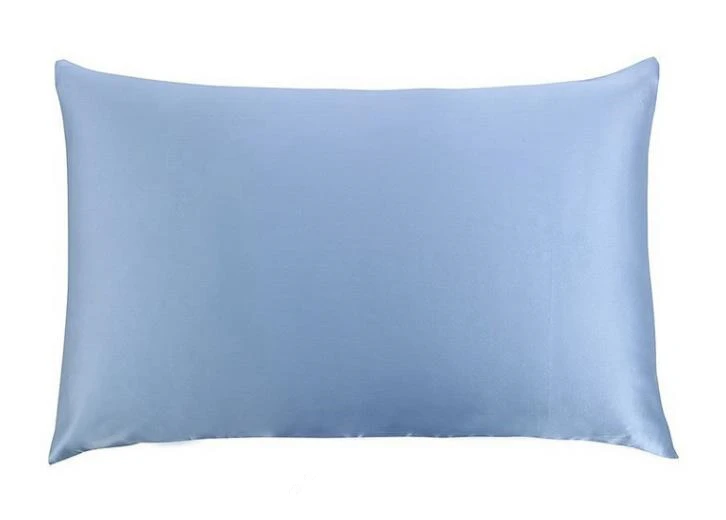 24 sky blue 19momme шелковая атласная наволочка 20x30 дюймов 51X76 см Королевский размер с потайной молнией стиль шелк тутового шелкопряда материал - Цвет: 24 sky blue