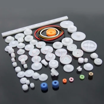 

60pcs Type Plastic Shaft Single Double Reduction Crown Worm Gears DIY Robot #HC6U# Drop shipping
