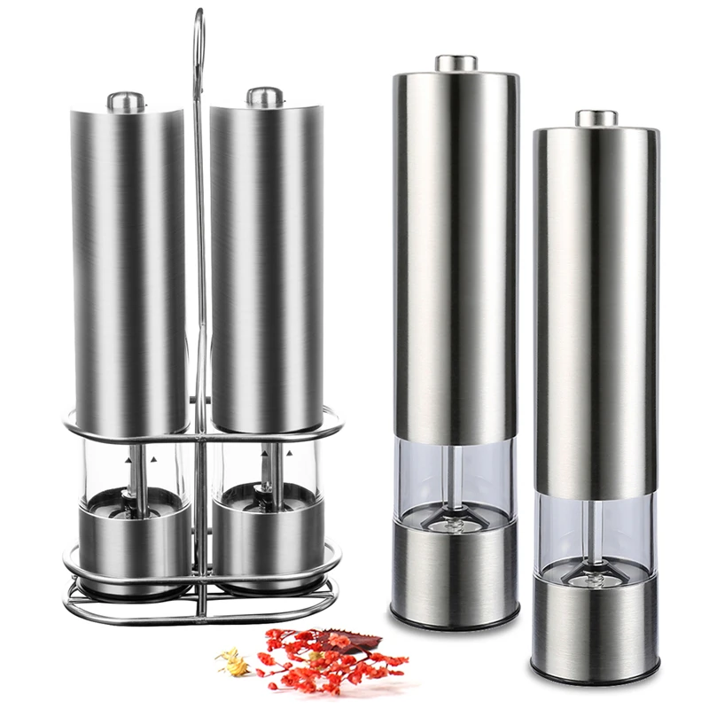 Electrical Battery Operated Pepper Mill Stainless Steel Electric Salt And Pepper  Grinder Set - Buy Electrical Battery Operated Pepper Mill Stainless Steel Electric  Salt And Pepper Grinder Set Product on