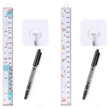 

Decorative Height Measure Ruler Growth Chart Multifunctional Bedroom Home Decor with Hook Pen Infant Growth Essential Supplies