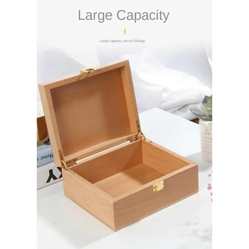 

Unfinished Wooden Box Trinket Storage Treasure Cheat Organzier – Create Your Own Gift, Craft, Jewelry Box ,Small Gadgets