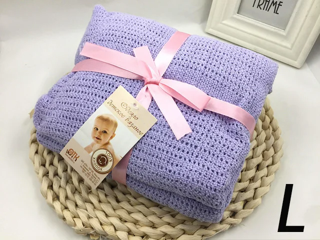 AAG Cotton Baby Blankets Newborn Wrap Swaddle Diaper Cocoon Baby Bath Receiving Blanket Envelope for Discharge Children's Plaid - Цвет: MAAG440-PurpleL