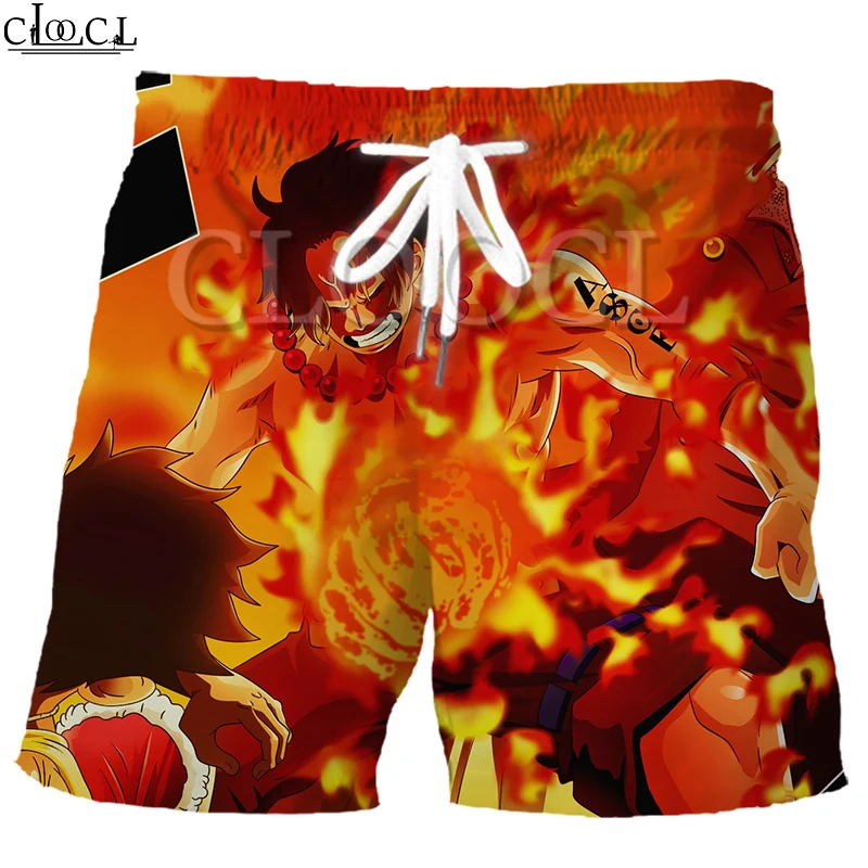 CLOOCL Newest Japanese Anime Luffy Fashion Shorts 3D Print Harajuku Summer Elastic Waist Casual Short Pants | Мужская одежда
