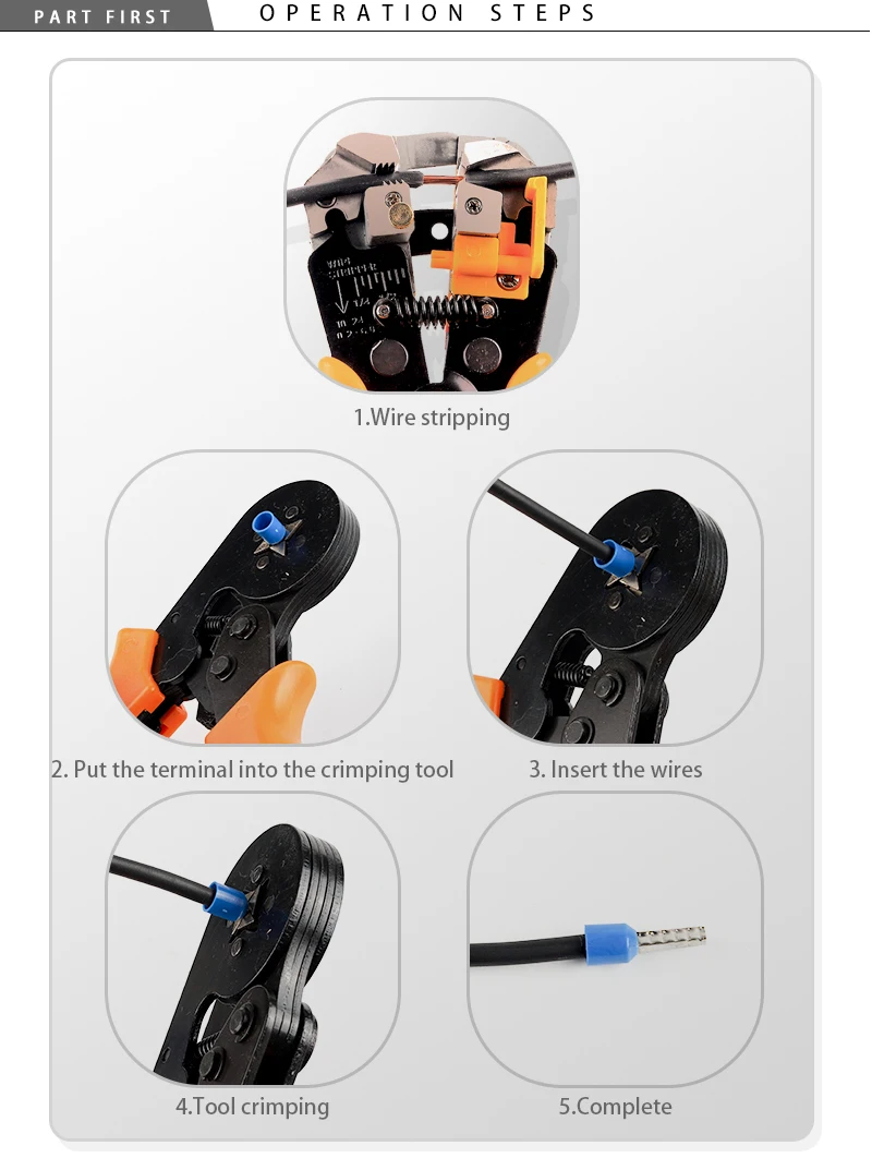 100pcs E0508 E1008 E1508 E2508 22-10 AWG Insulated Ferrules Terminal Block Cord End Wire Connector Electrical Crimp Terminator