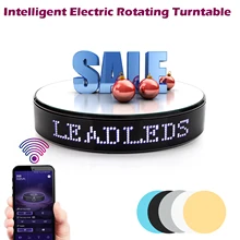 

Bluetooth LED Display Text Turntable Stand 20CM 360 Degree Electric LED Rotating Table with LED Display Message Video Shooting