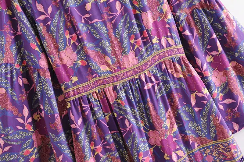 Винтажное шикарное женское пляжное богемное Плиссированное Макси-платье с цветочным принтом и рукавом «летучая мышь», женское летнее платье с v-образным вырезом и кисточками в стиле бохо vestidos