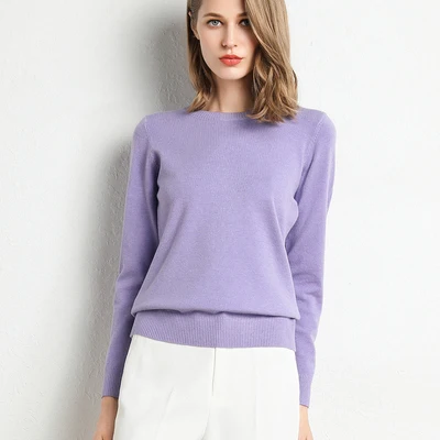 High Quality 2023 Autumn Winter Soft Cashmere Cotton Blended Knitted Women Sweaters And Pullovers Jersey Jumper Pull Femme Hiver 4