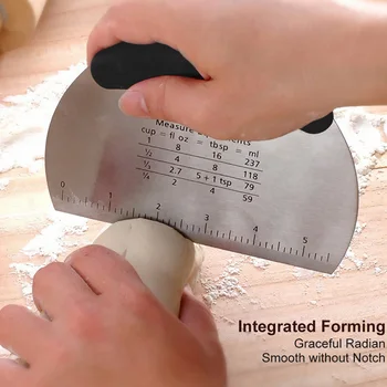 

Stainless Steel Pastry Scraper Flour Dough Cutter Chopper High Hardness Dough Cutter with Scale Kitchen Baking Tool