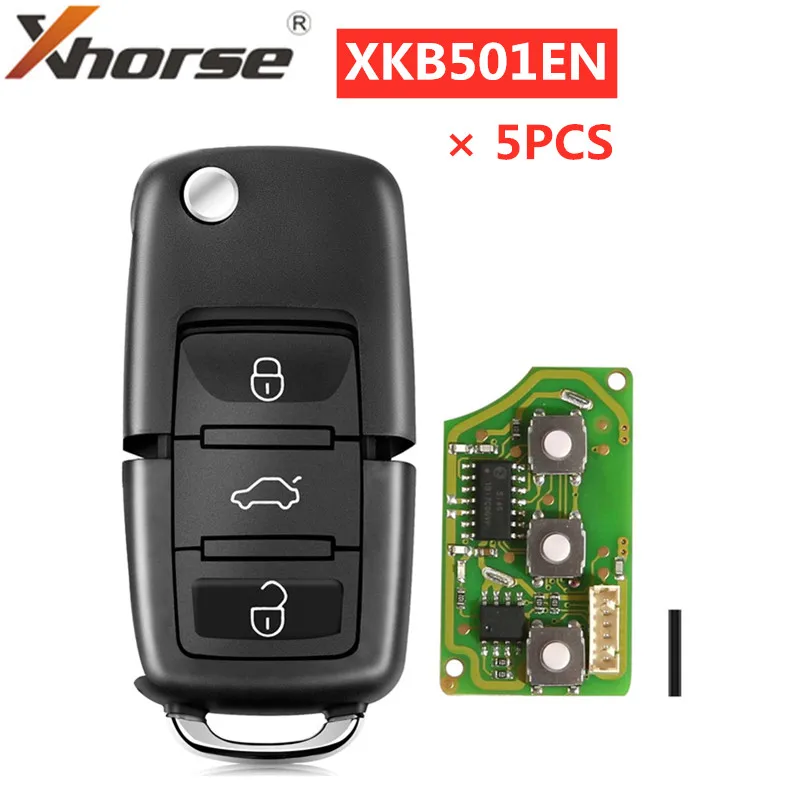 XHORSE XKB501EN проводной универсальный дистанционный ключ для VW B5 Тип 3 кнопки VVDI