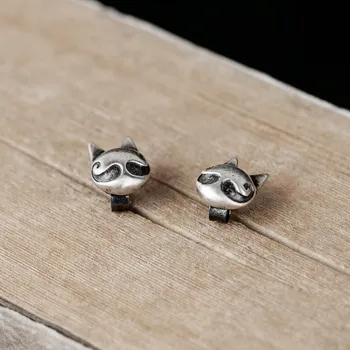 

925 Sterling Silver Cat Stud Earrings Women Earrings Vintage Party Wedding Jewelry for Girls Women Jewelry Punk Earrings